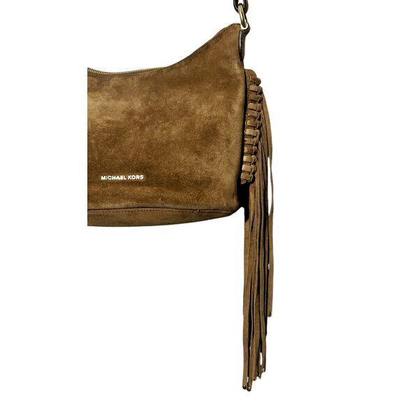Michael Kors Billy Fringe Suede & Leather Brown Purse Authenticated - Picture 6 of 13